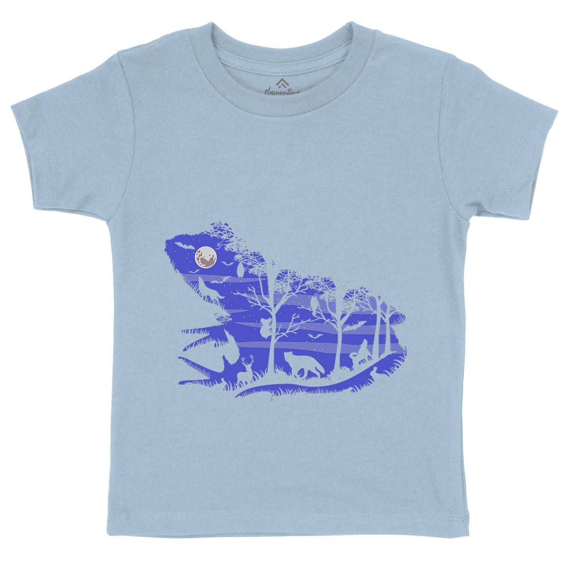 Froggy Night Kids Organic Crew Neck T-Shirt Animals B041