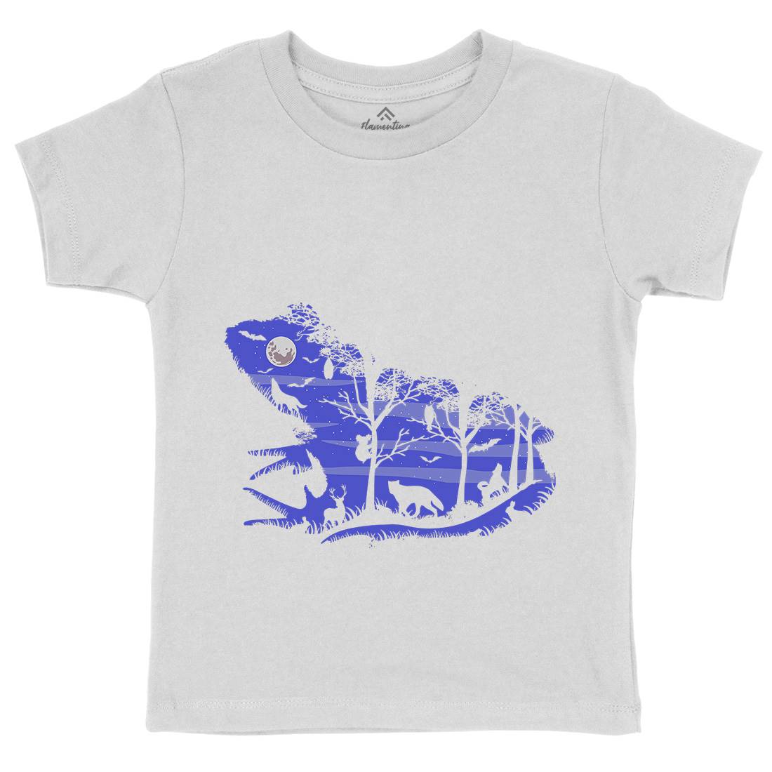 Froggy Night Kids Organic Crew Neck T-Shirt Animals B041