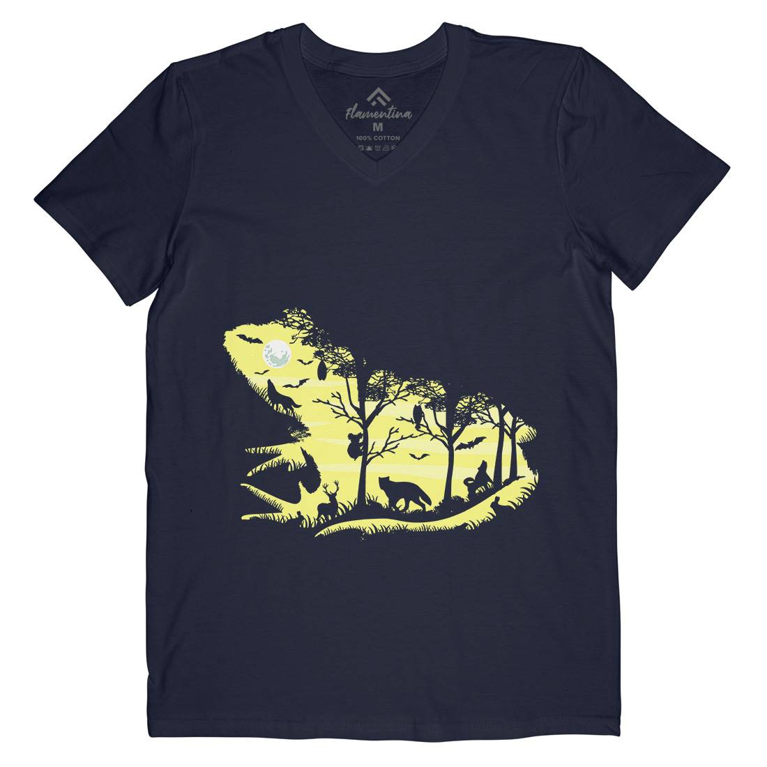 Froggy Night Mens Organic V-Neck T-Shirt Animals B041