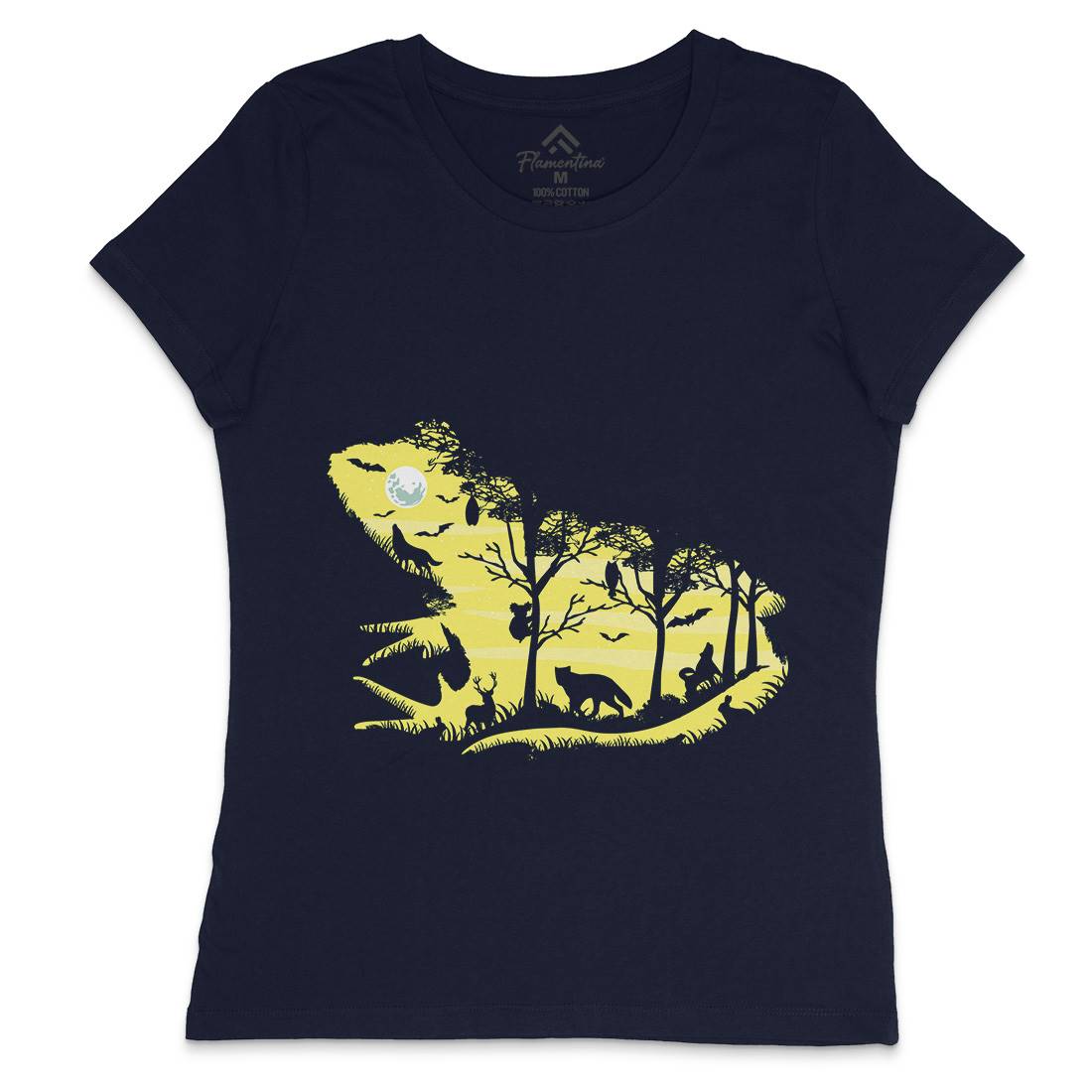 Froggy Night Womens Crew Neck T-Shirt Animals B041