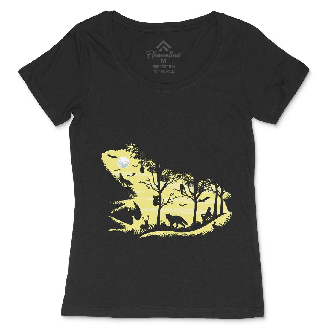 Froggy Night Womens Scoop Neck T-Shirt Animals B041