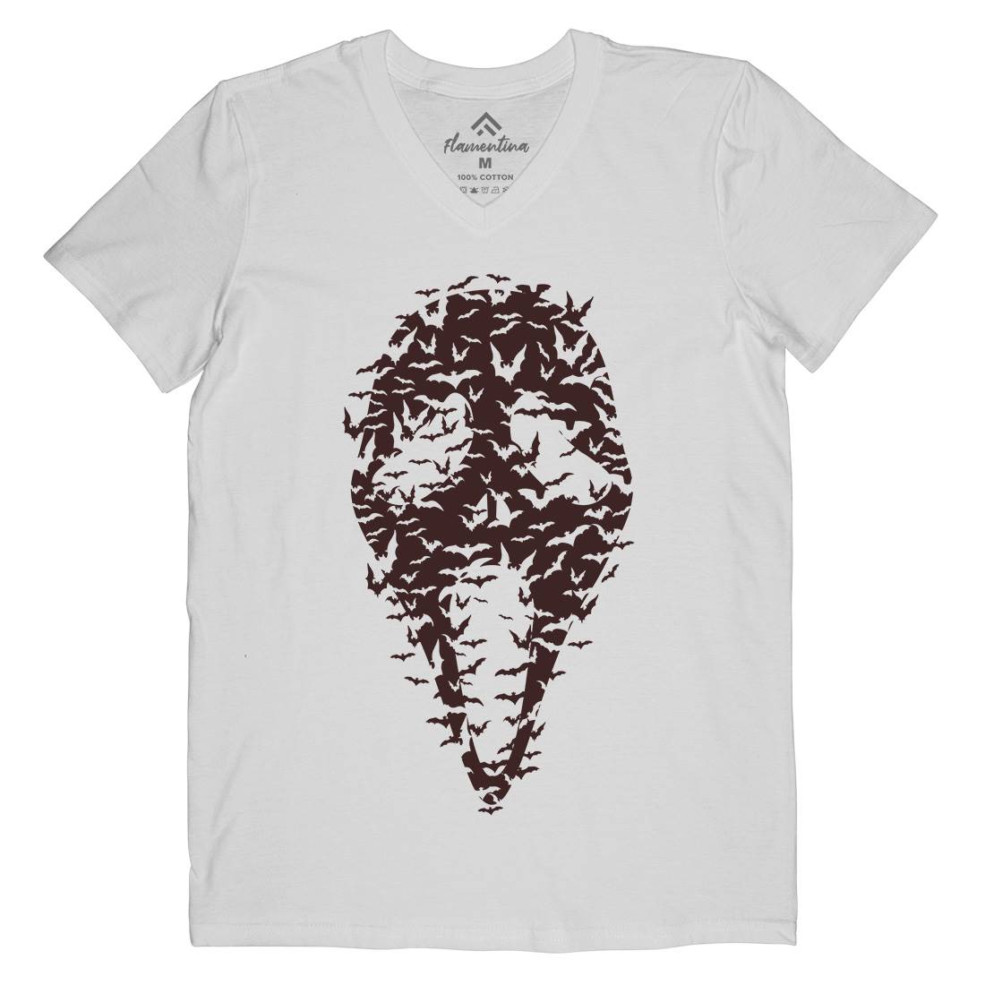 Ghost Bats Mens Organic V-Neck T-Shirt Animals B042