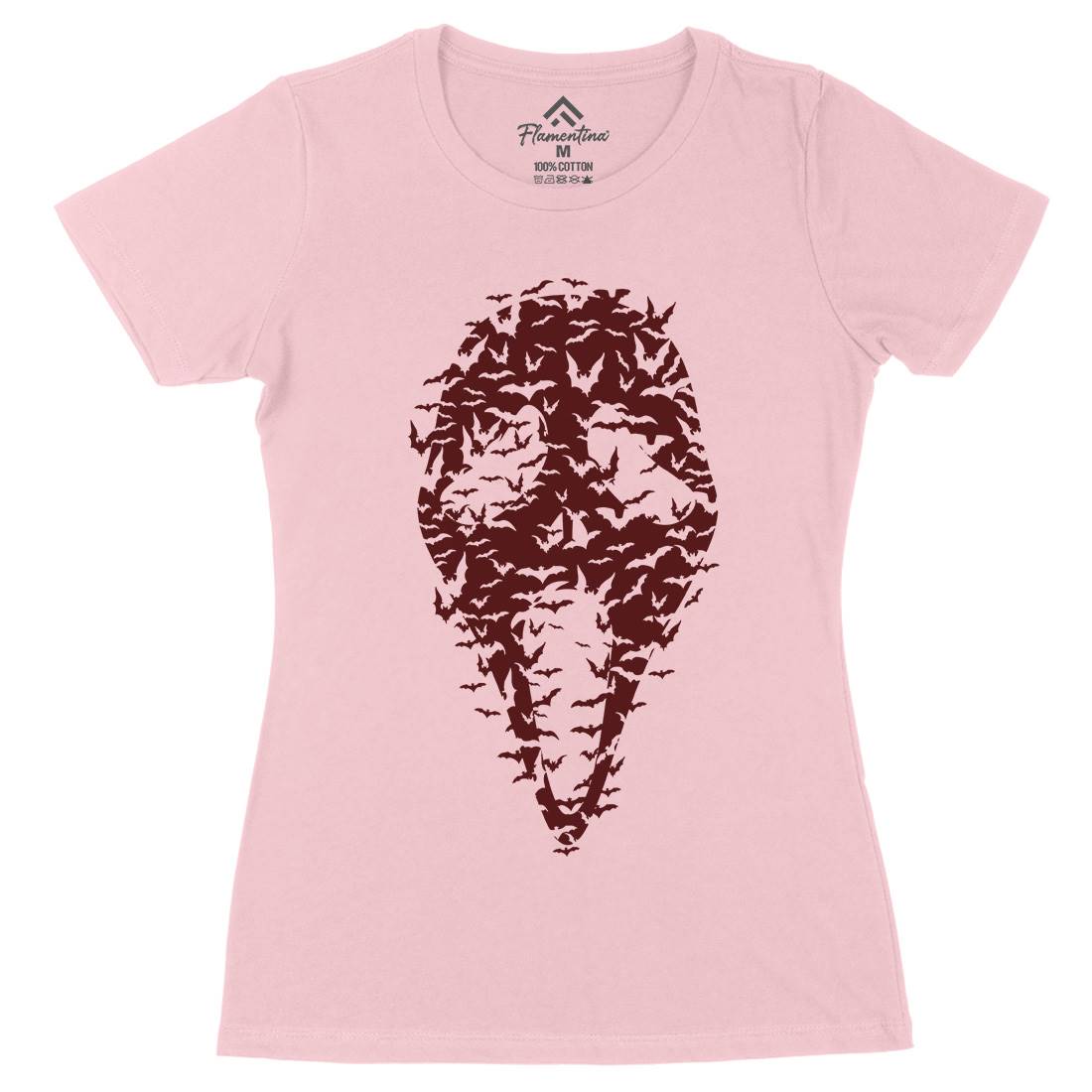 Ghost Bats Womens Organic Crew Neck T-Shirt Animals B042