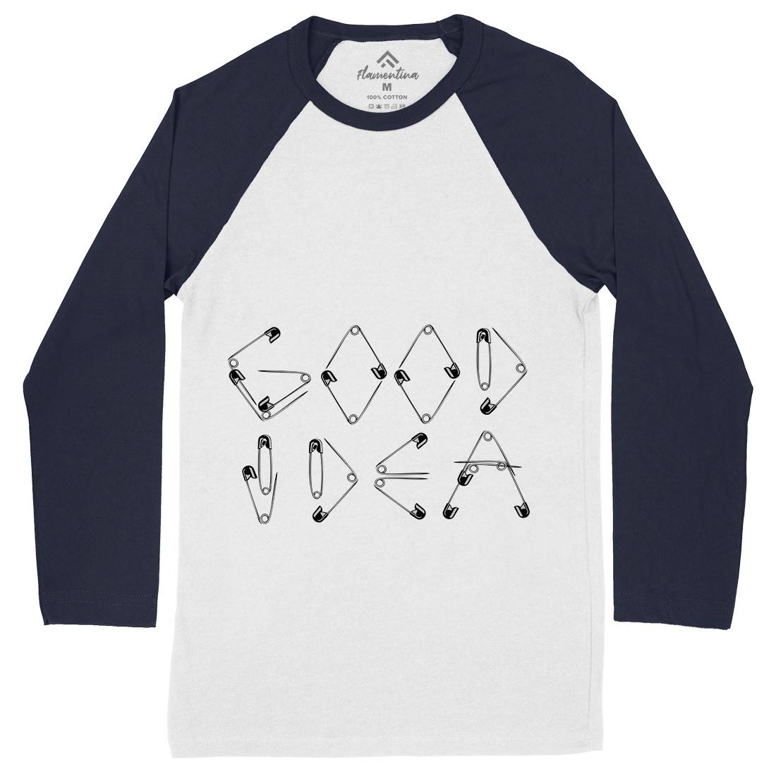 Good Idea Mens Long Sleeve Baseball T-Shirt Retro B044