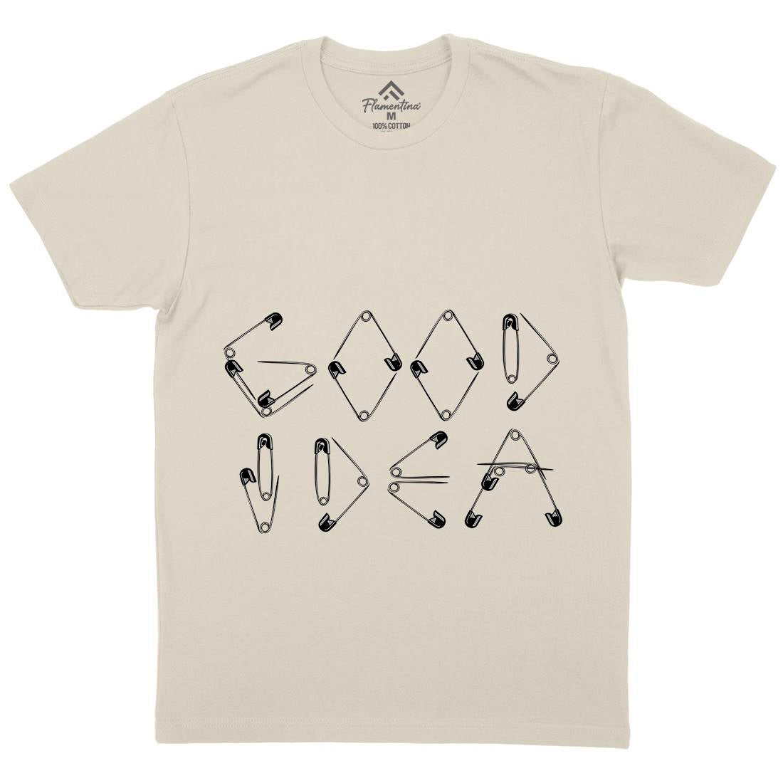 Good Idea Mens Organic Crew Neck T-Shirt Retro B044