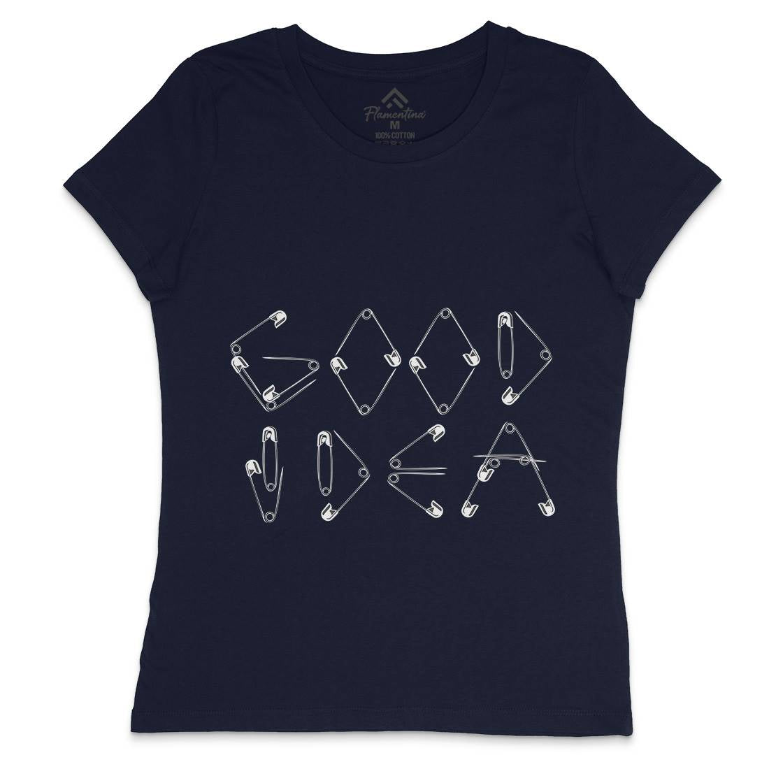 Good Idea Womens Crew Neck T-Shirt Retro B044