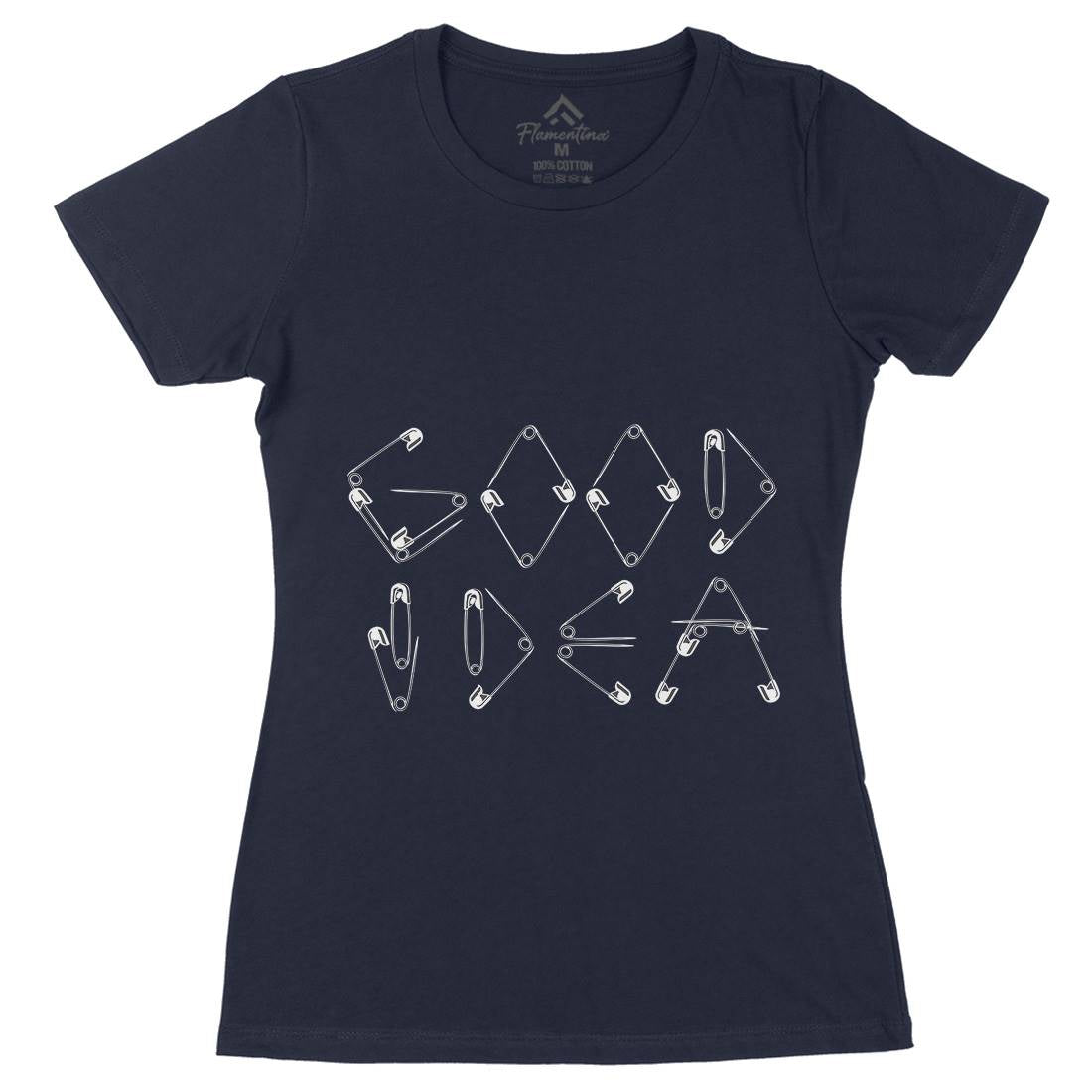 Good Idea Womens Organic Crew Neck T-Shirt Retro B044