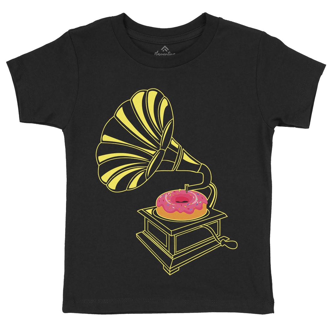 Gramophone Donut Kids Crew Neck T-Shirt Music B045