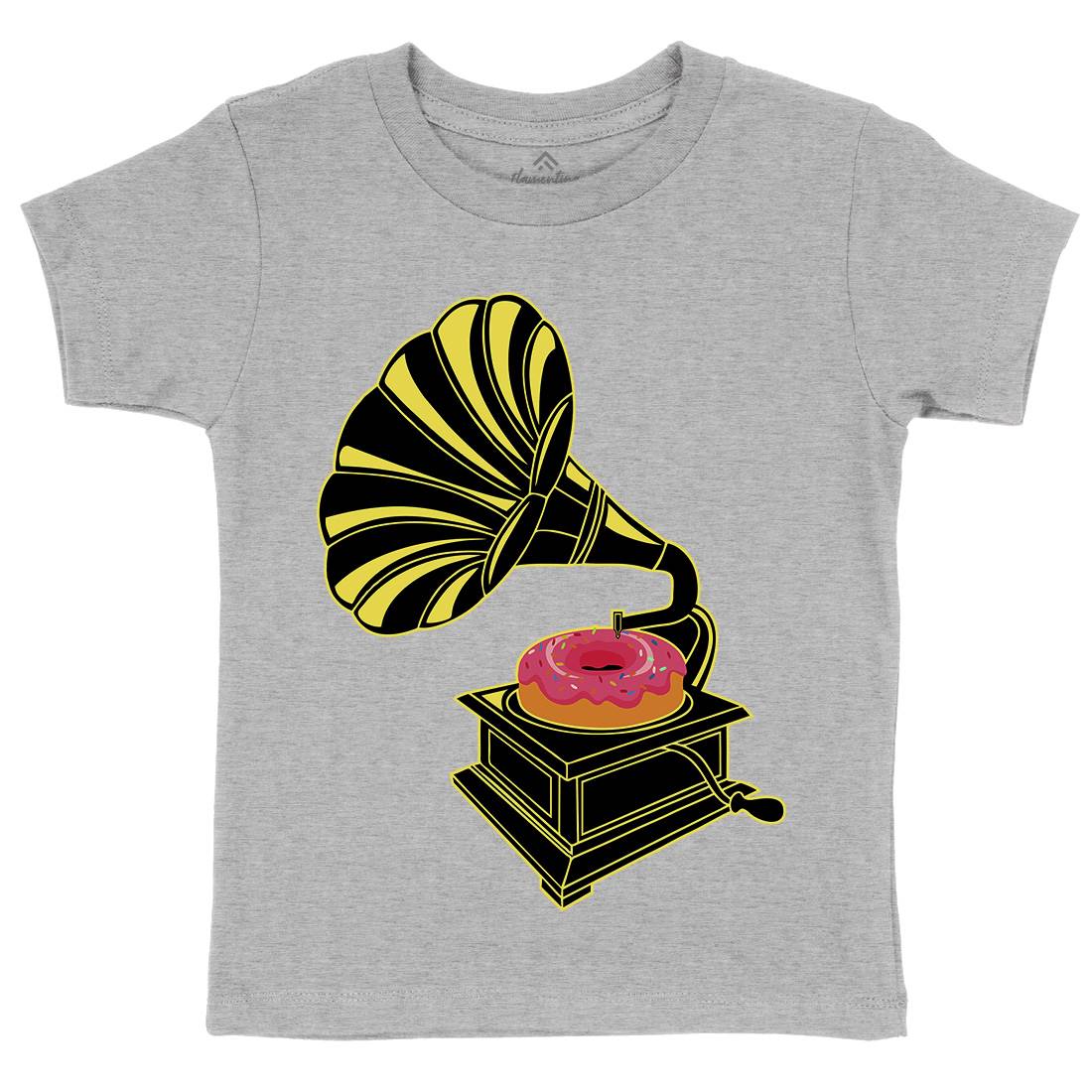 Gramophone Donut Kids Organic Crew Neck T-Shirt Music B045