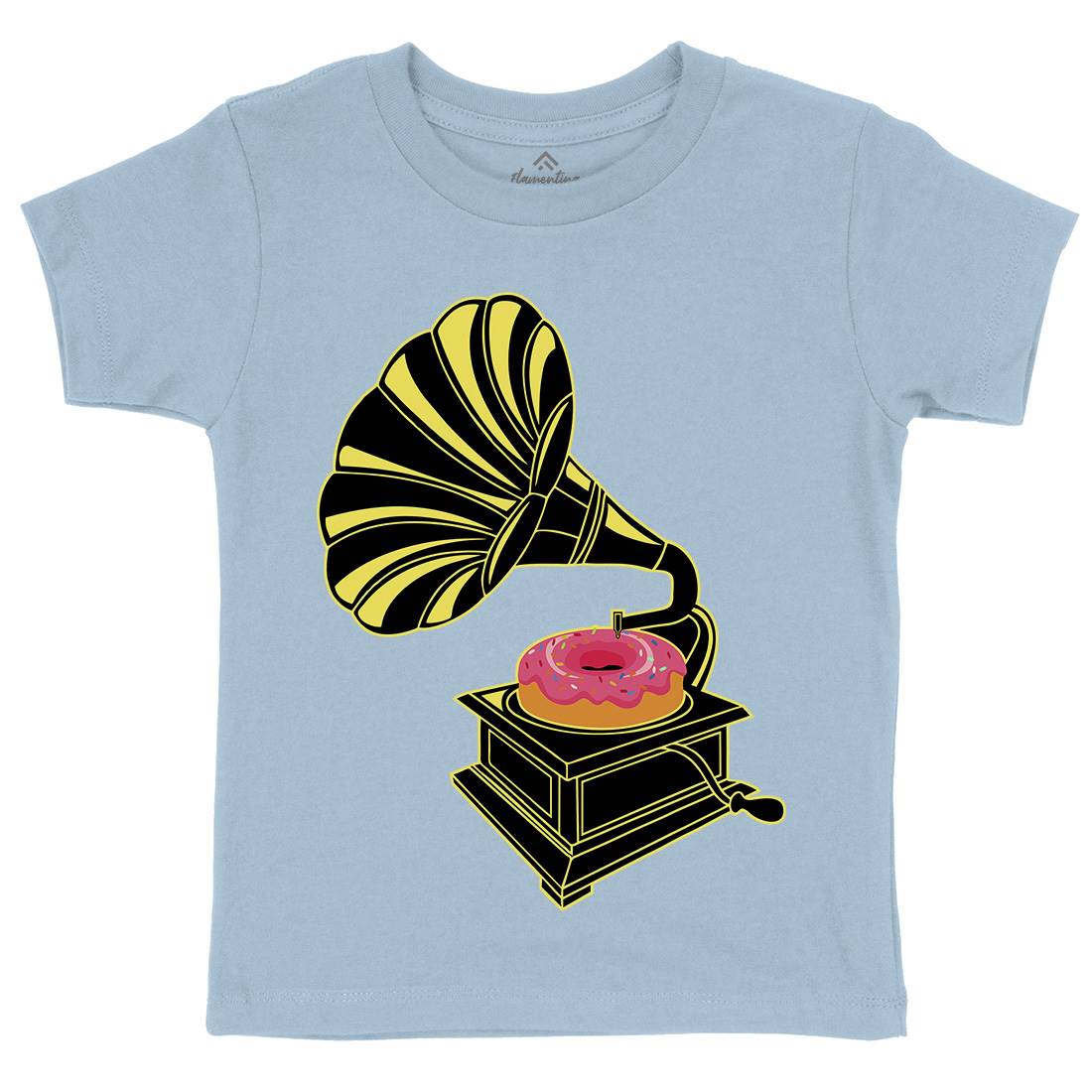 Gramophone Donut Kids Crew Neck T-Shirt Music B045