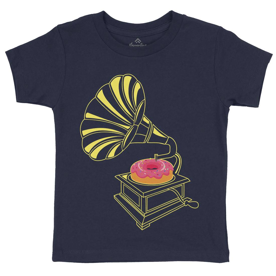 Gramophone Donut Kids Organic Crew Neck T-Shirt Music B045