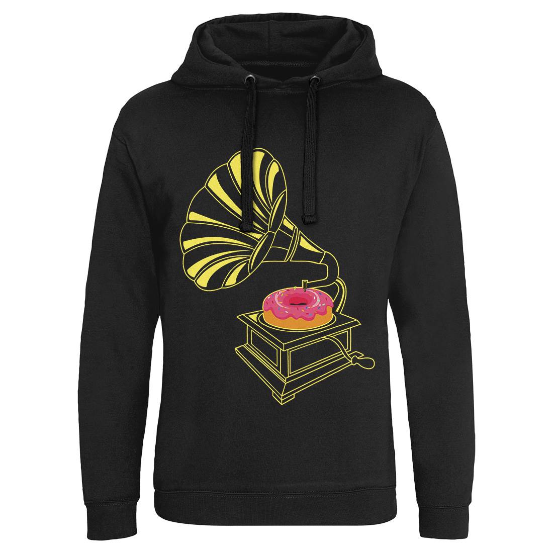 Gramophone Donut Mens Hoodie Without Pocket Music B045
