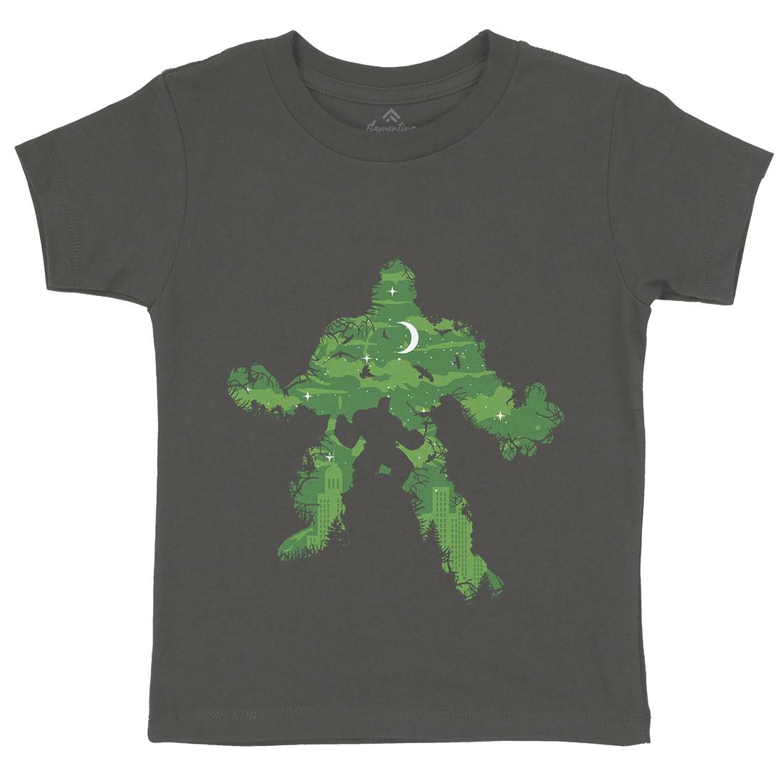 Green Monster Kids Organic Crew Neck T-Shirt Horror B046
