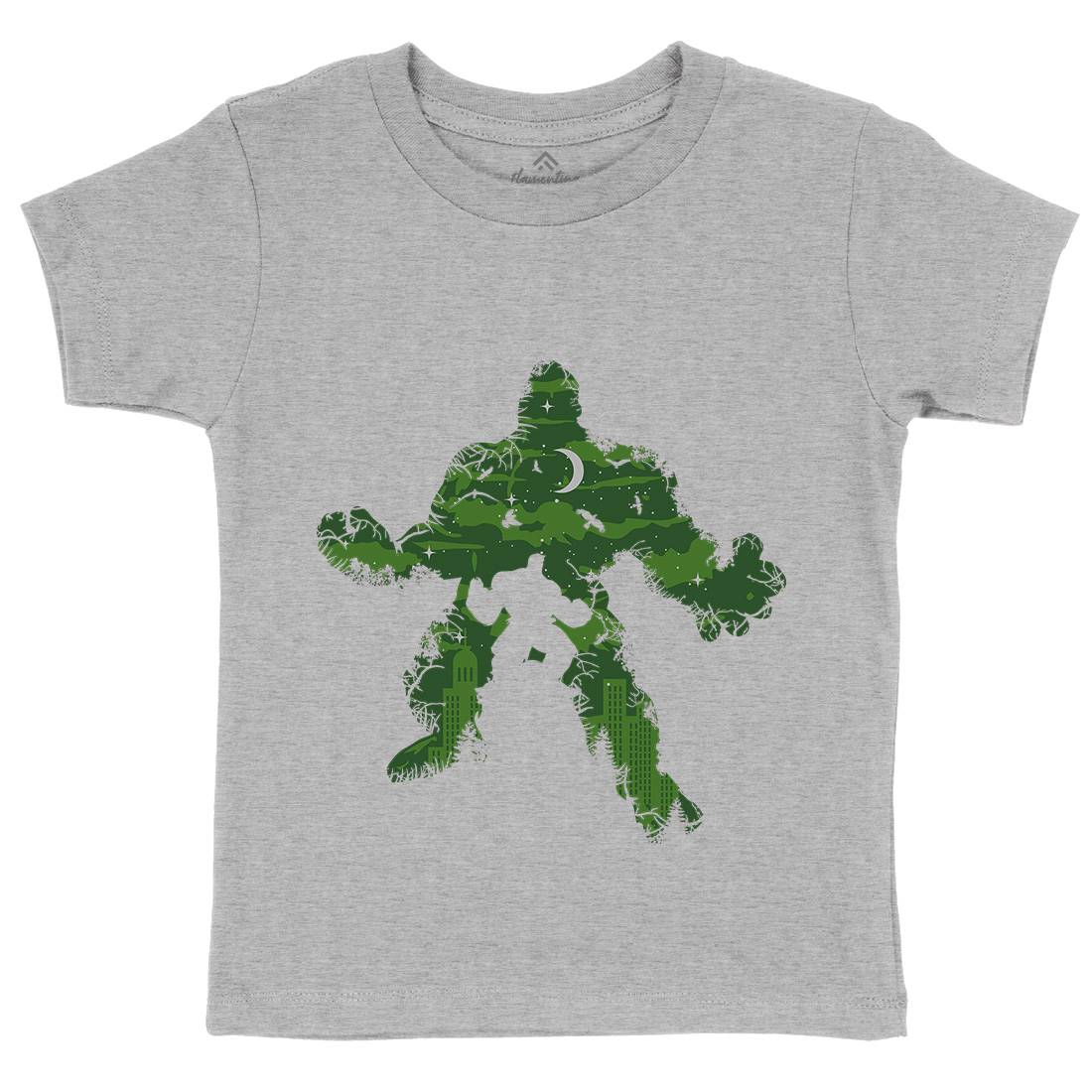Green Monster Kids Crew Neck T-Shirt Horror B046