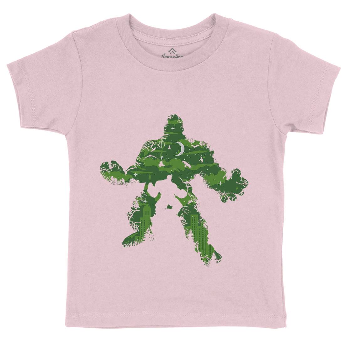 Green Monster Kids Crew Neck T-Shirt Horror B046