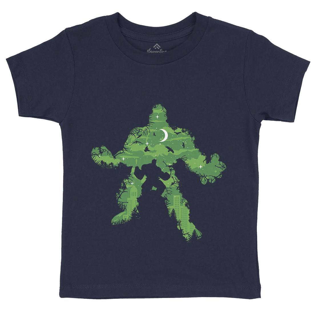 Green Monster Kids Organic Crew Neck T-Shirt Horror B046