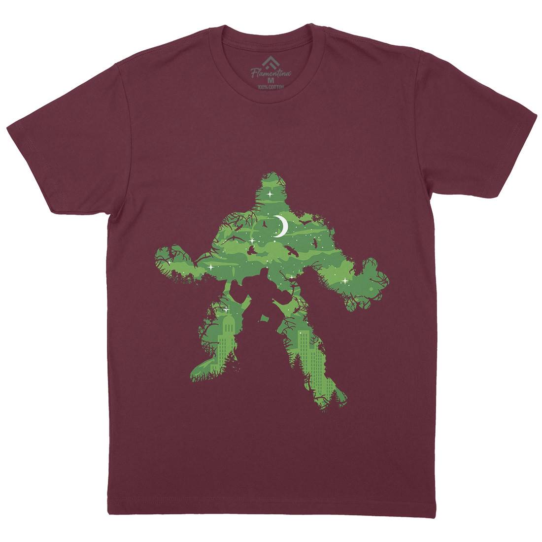 Green Monster Mens Organic Crew Neck T-Shirt Horror B046