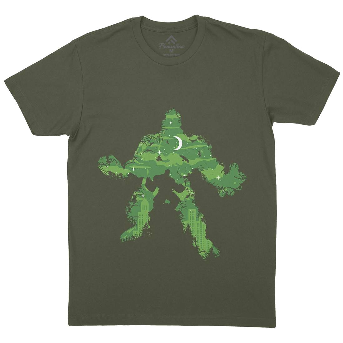 Green Monster Mens Crew Neck T-Shirt Horror B046