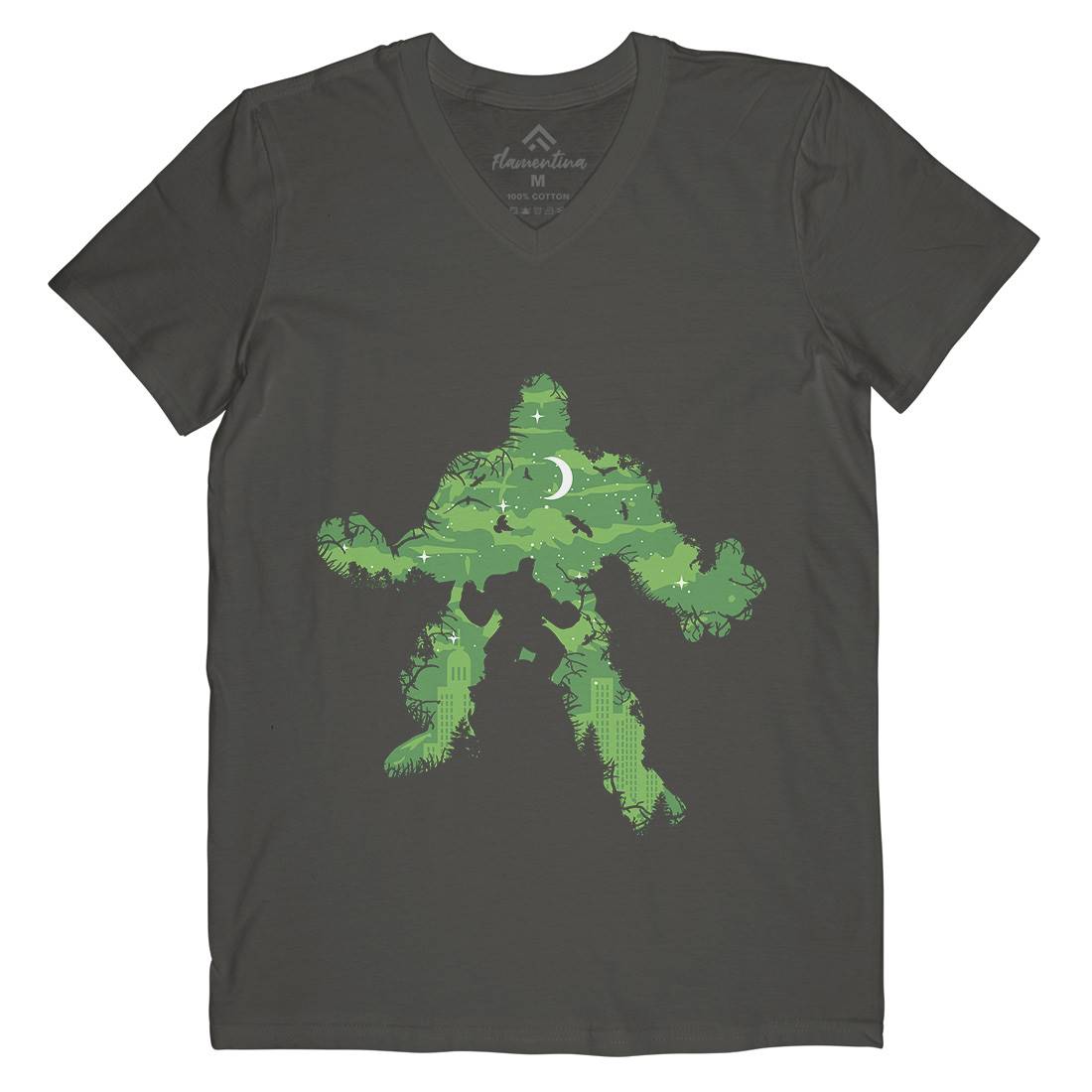 Green Monster Mens V-Neck T-Shirt Horror B046
