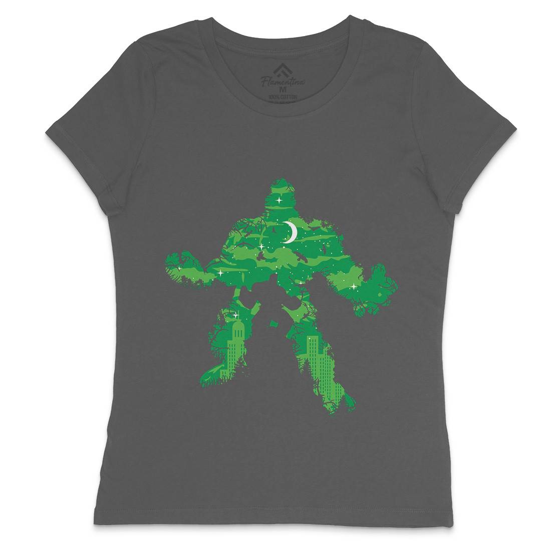 Green Monster Womens Crew Neck T-Shirt Horror B046