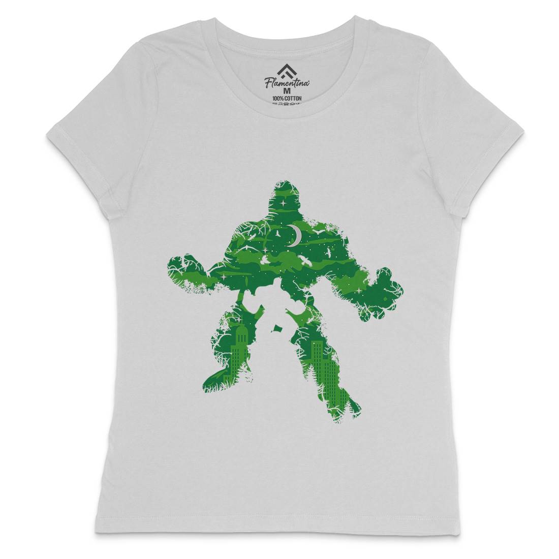 Green Monster Womens Crew Neck T-Shirt Horror B046