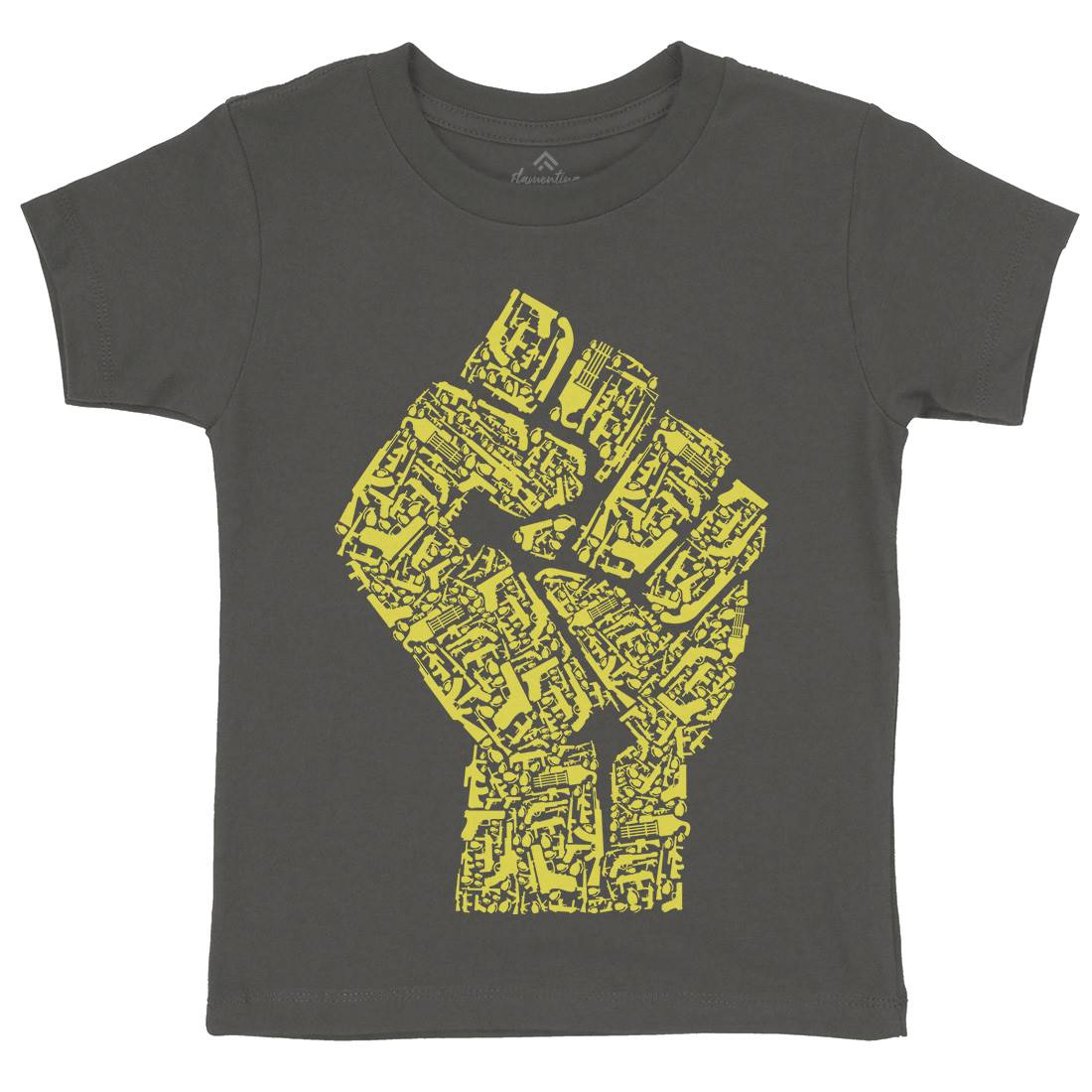 Hand Of Revolution Kids Organic Crew Neck T-Shirt Army B048
