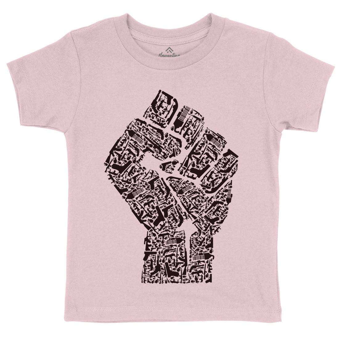 Hand Of Revolution Kids Crew Neck T-Shirt Army B048