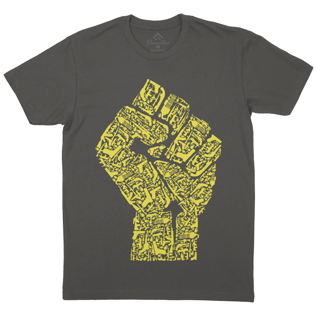 Hand Of Revolution Mens Crew Neck T-Shirt Army B048