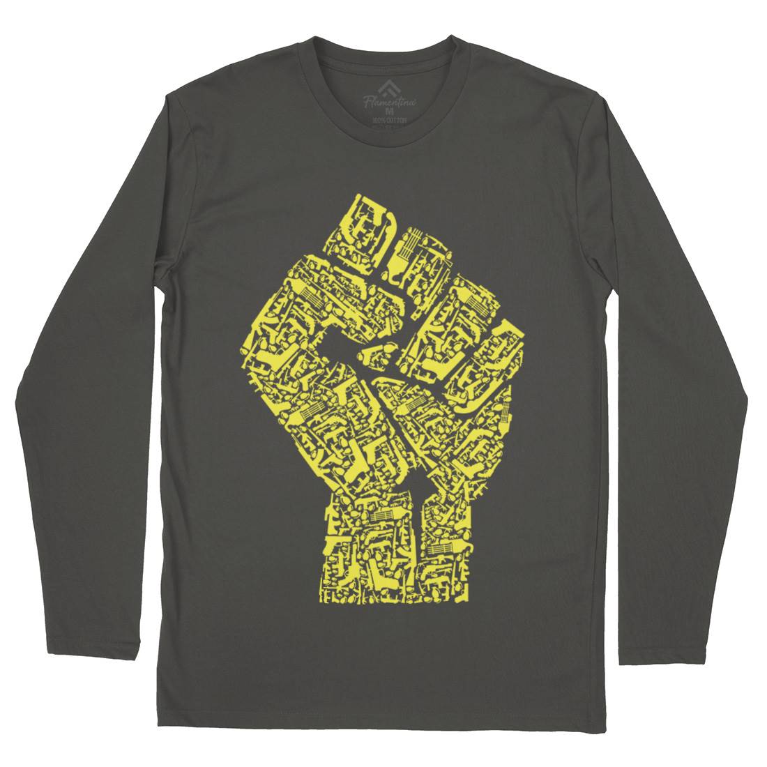 Hand Of Revolution Mens Long Sleeve T-Shirt Army B048