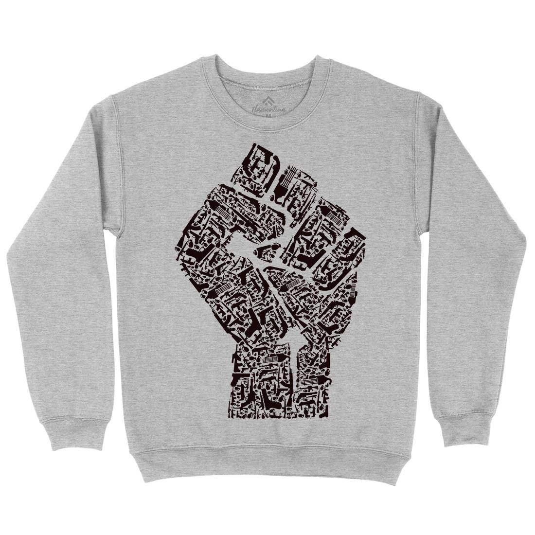Hand Of Revolution Mens Crew Neck Sweatshirt Army B048