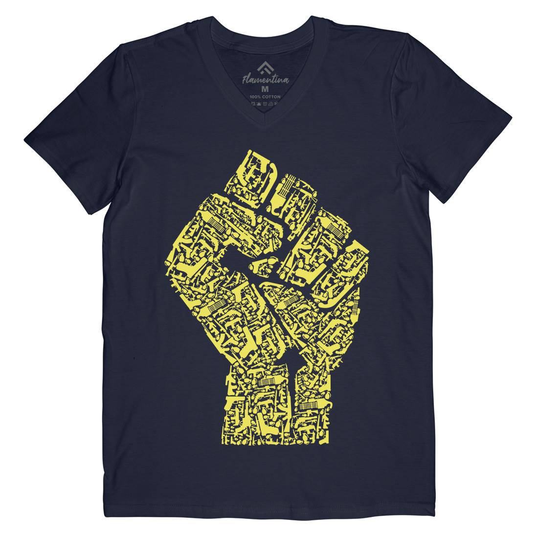 Hand Of Revolution Mens V-Neck T-Shirt Army B048