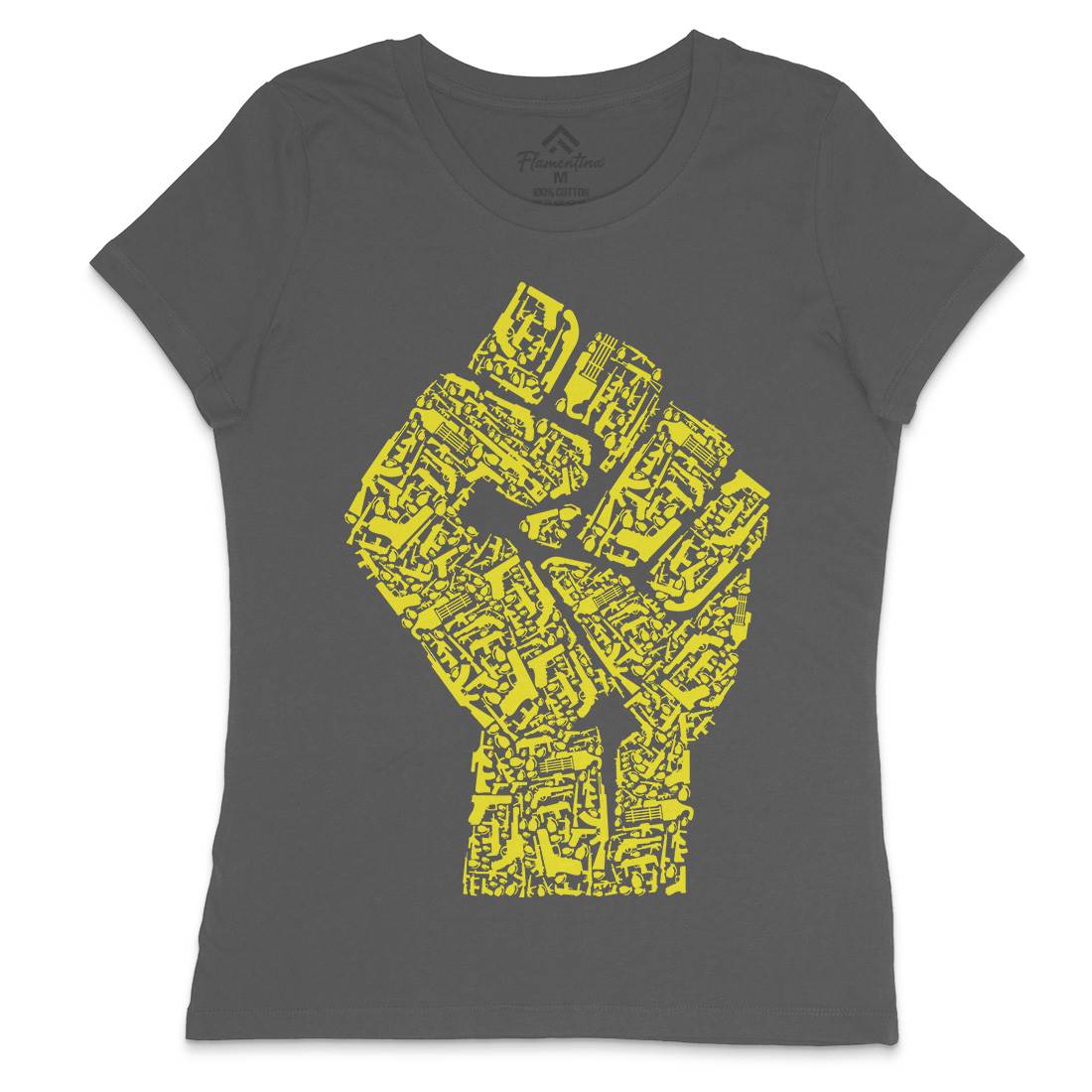 Hand Of Revolution Womens Crew Neck T-Shirt Army B048