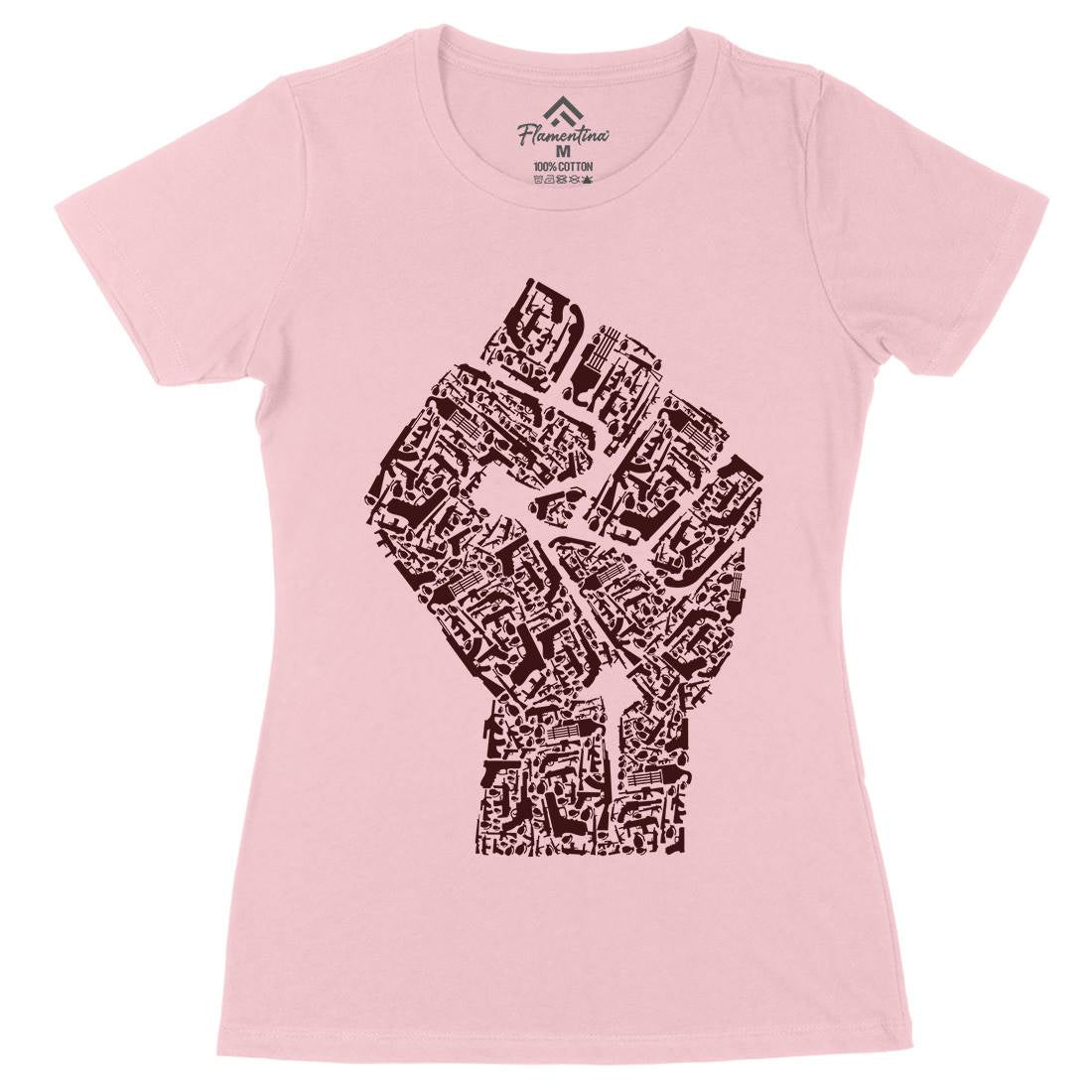 Hand Of Revolution Womens Organic Crew Neck T-Shirt Army B048