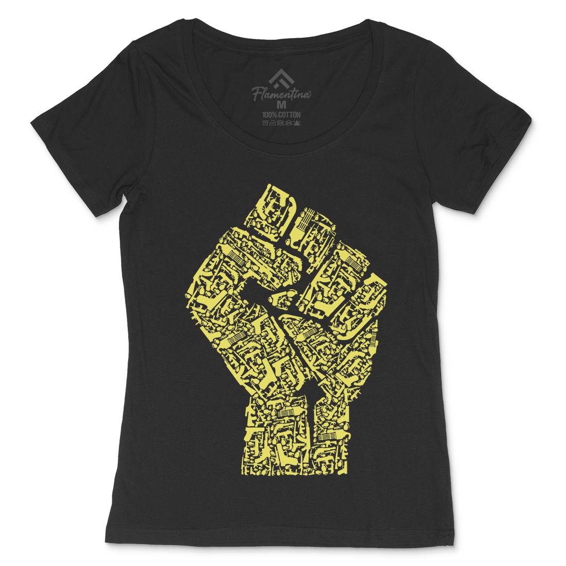 Hand Of Revolution Womens Scoop Neck T-Shirt Army B048