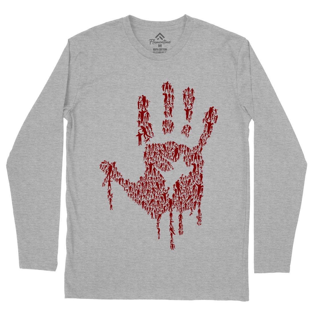 Hand Of Zombies Mens Long Sleeve T-Shirt Horror B049