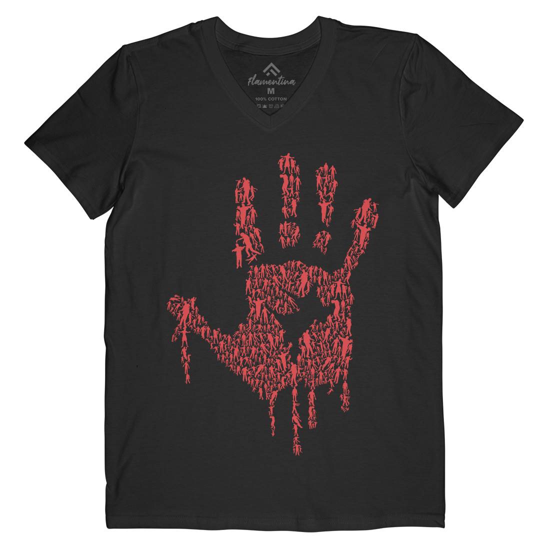 Hand Of Zombies Mens Organic V-Neck T-Shirt Horror B049