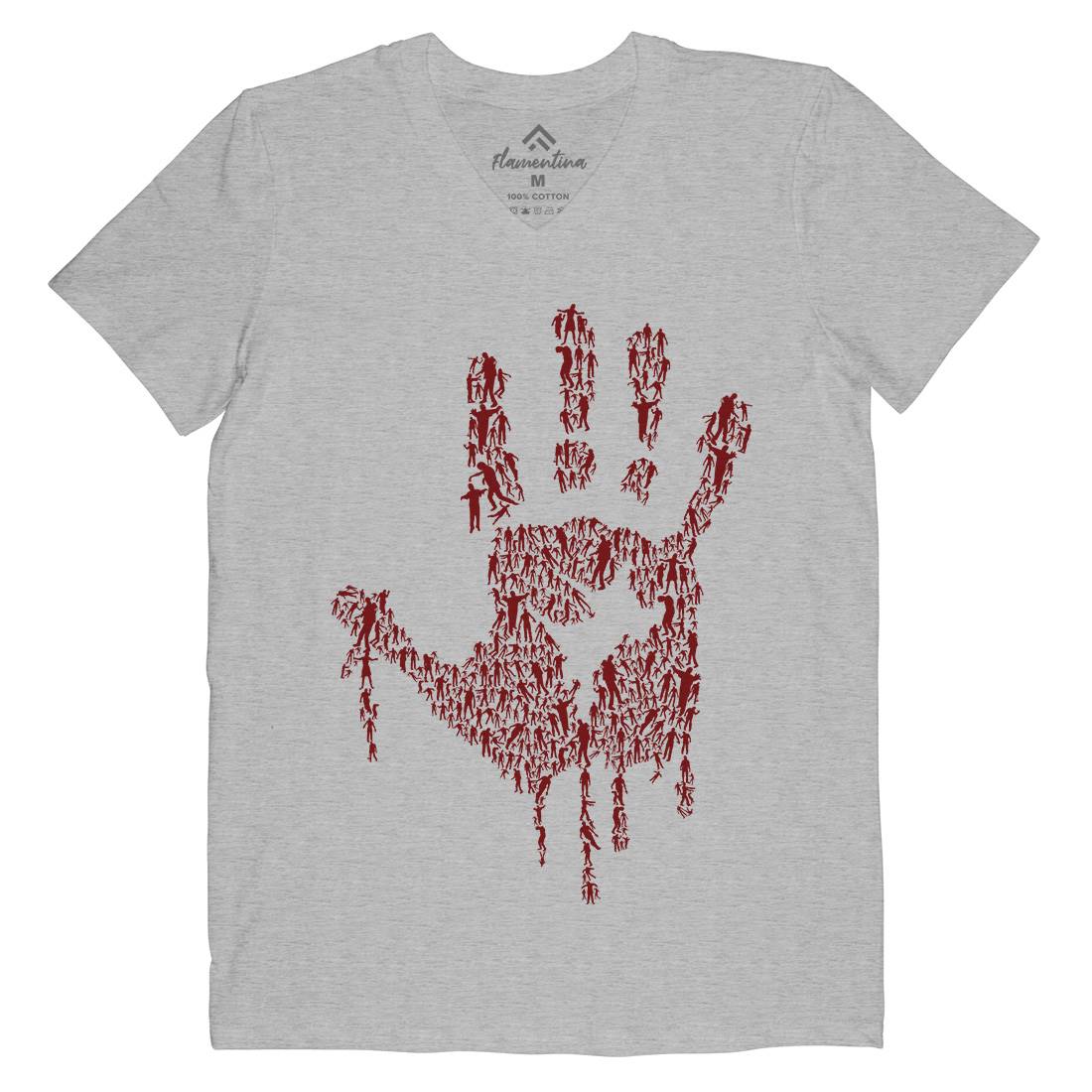 Hand Of Zombies Mens V-Neck T-Shirt Horror B049