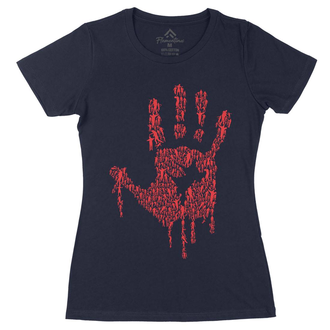 Hand Of Zombies Womens Organic Crew Neck T-Shirt Horror B049