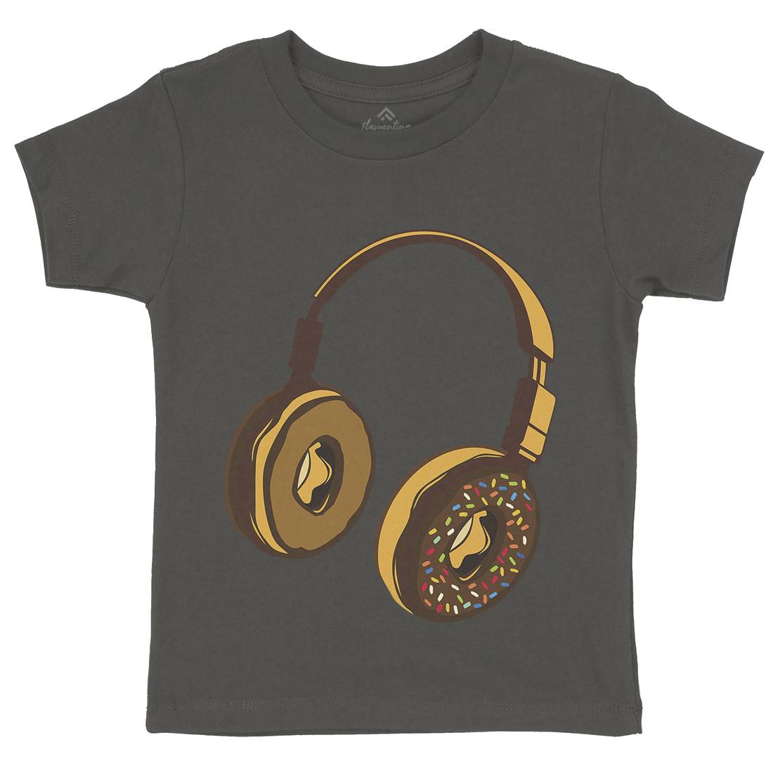 Headphone Donut Kids Organic Crew Neck T-Shirt Music B050
