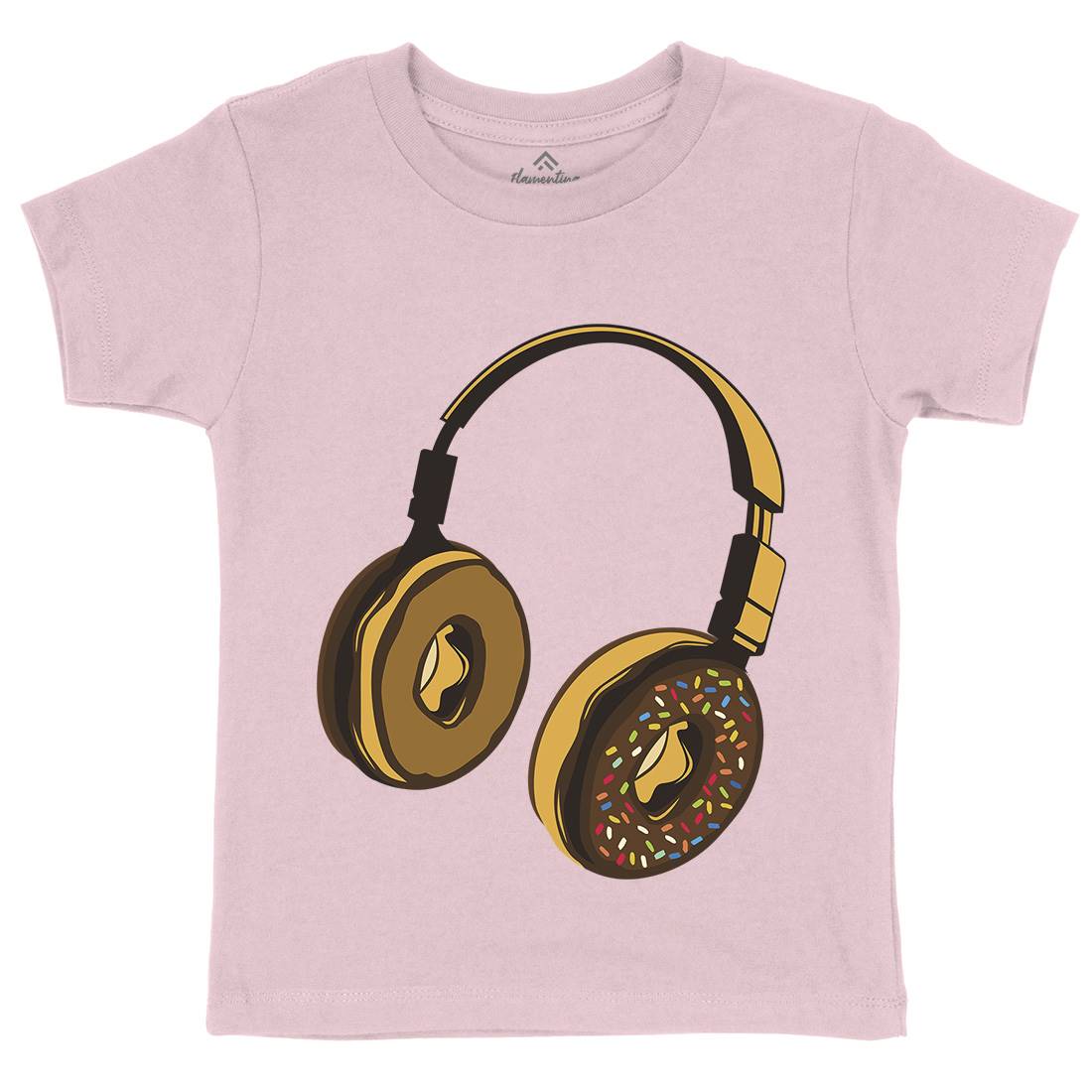 Headphone Donut Kids Organic Crew Neck T-Shirt Music B050