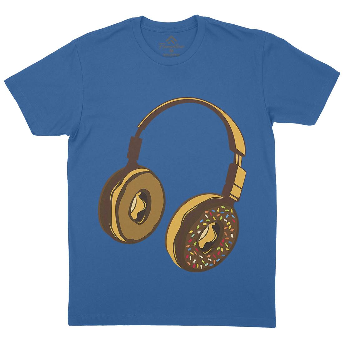 Headphone Donut Mens Organic Crew Neck T-Shirt Music B050
