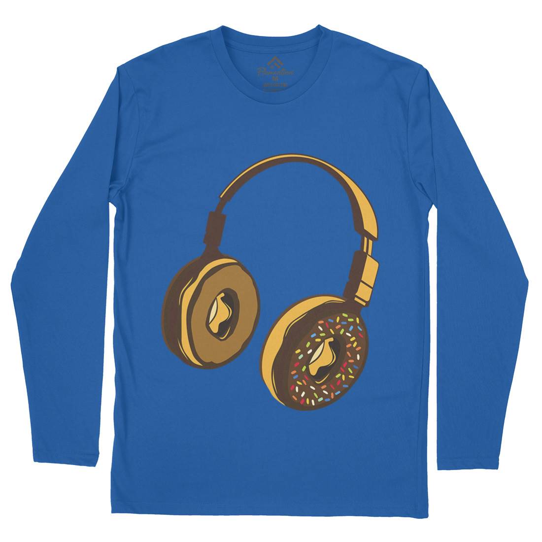 Headphone Donut Mens Long Sleeve T-Shirt Music B050