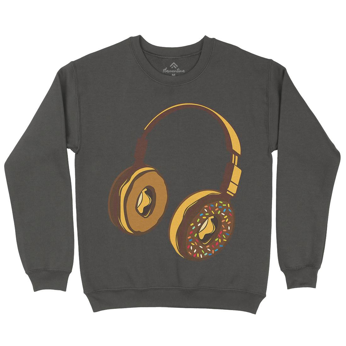 Headphone Donut Kids Crew Neck Sweatshirt Music B050