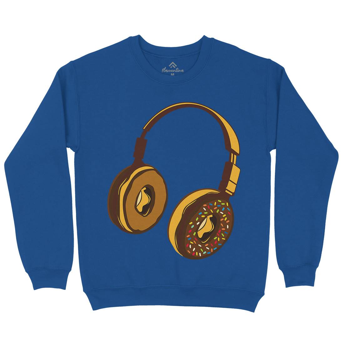 Headphone Donut Mens Crew Neck Sweatshirt Music B050