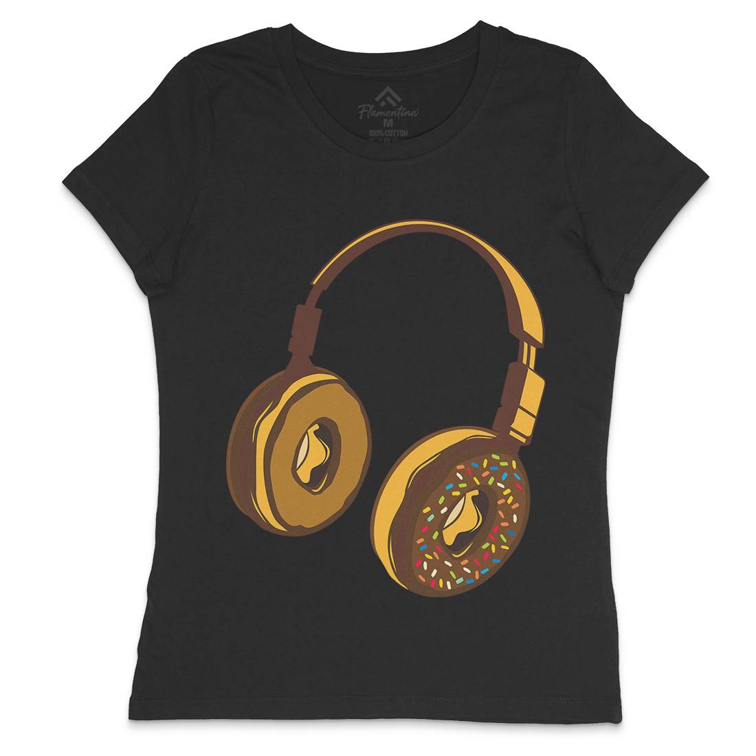 Headphone Donut Womens Crew Neck T-Shirt Music B050