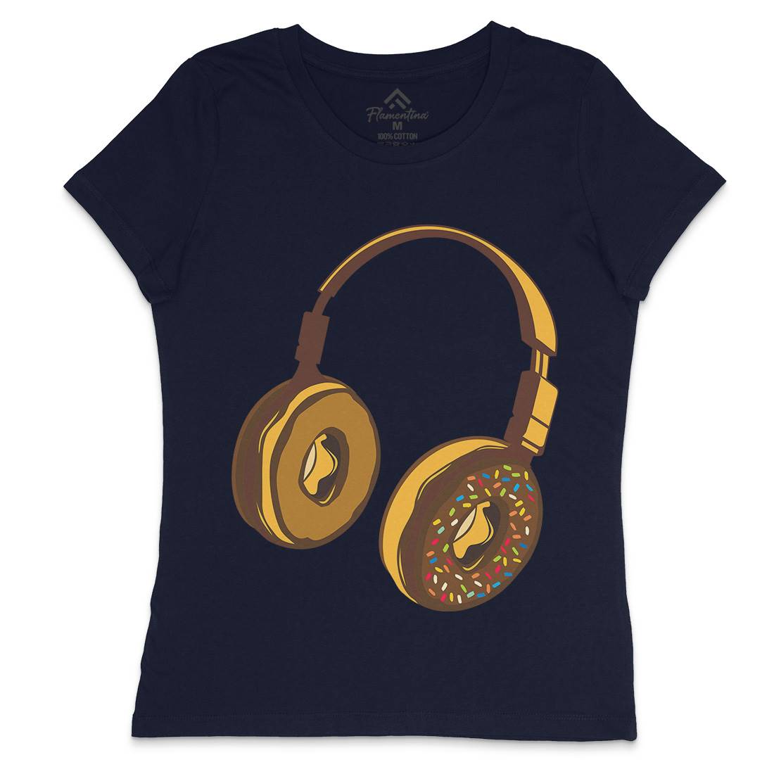 Headphone Donut Womens Crew Neck T-Shirt Music B050