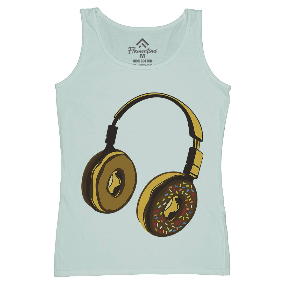 Headphone Donut Womens Organic Tank Top Vest Music B050