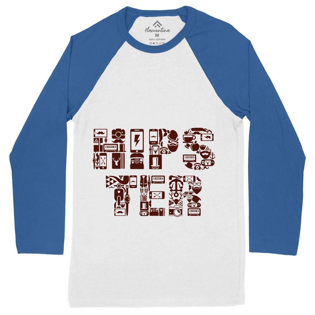 Hipster Mens Long Sleeve Baseball T-Shirt Barber B051