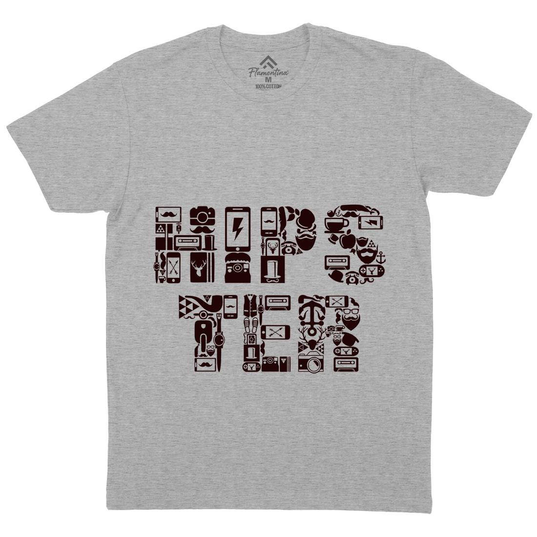 Hipster Mens Organic Crew Neck T-Shirt Barber B051