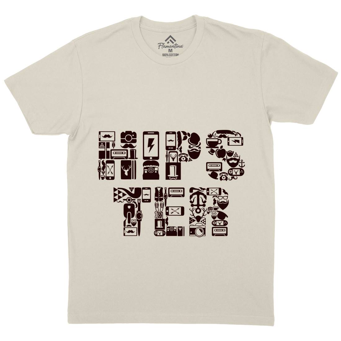 Hipster Mens Organic Crew Neck T-Shirt Barber B051